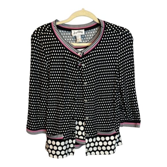 Joseph Ribkoff Set Women's Size US 10 UK 12 Tank Sweater Polka Dots Pink Flutter - Picture 1 of 6